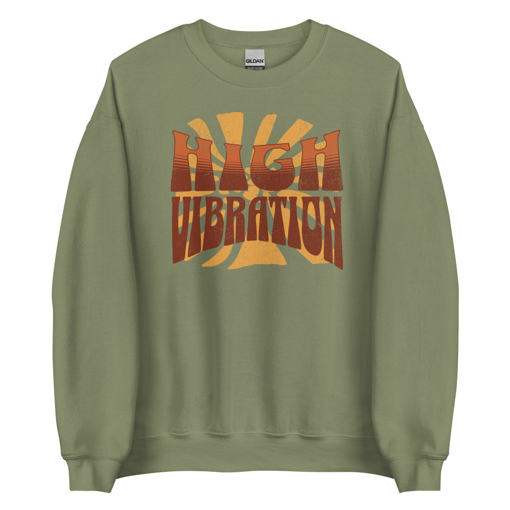 High Vibration Sweatshirt - Military Green Color